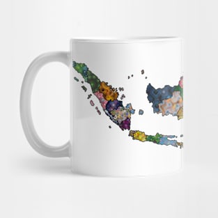 Spirograph Patterned Indonesia Provinces Map Mug